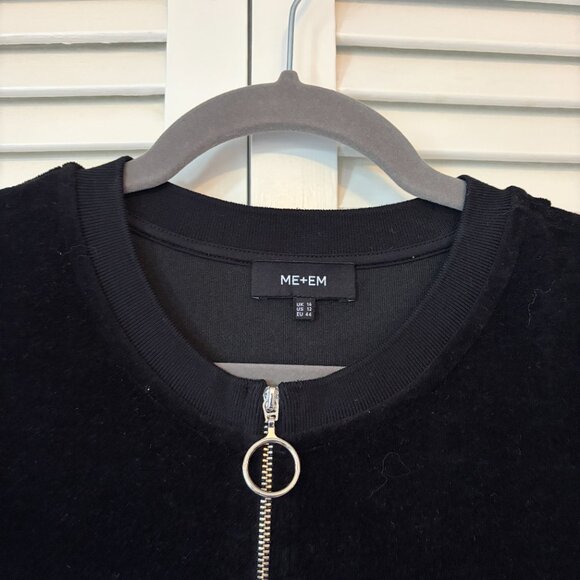 ME + EM drawstring-waist velvet midi dress black 12 - Picture 6 of 11